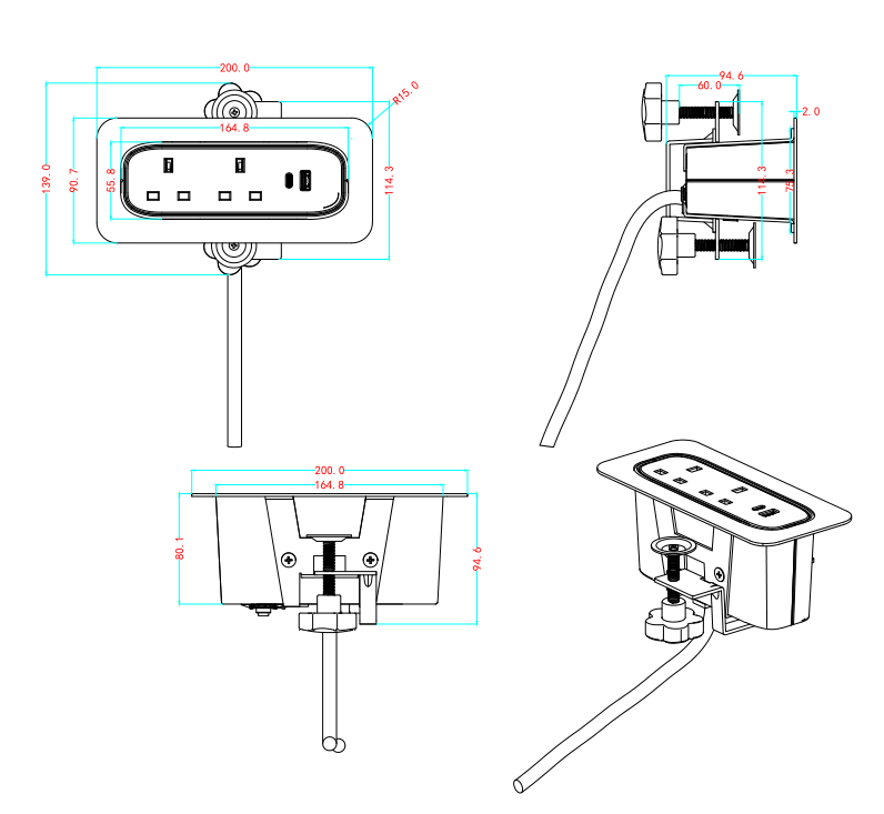 British stand power socket