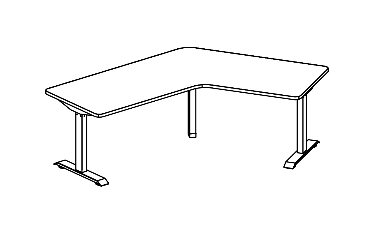 120° Sit Stand Table Drawing
