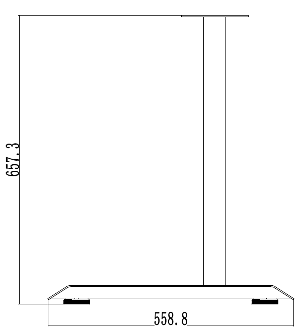 Square Tube Leg C with Glide Drawing