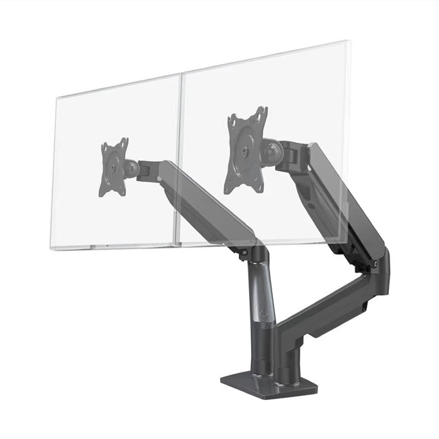 Ergonomic Height Adjustable Free Hovering Dual Monitor Arms