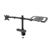 Dual LCD Monitor Arm with Laptop Holder