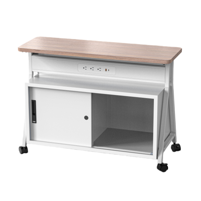 New Modern Mobile Power Table Base with Storage
