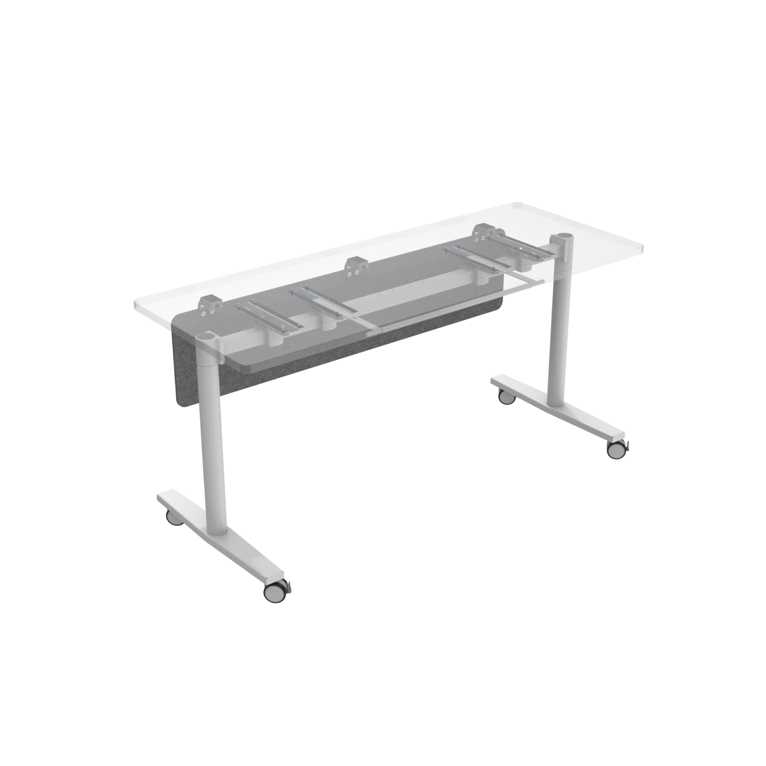 Modern Extended Beam Round Leg Flip Top Table for School Use