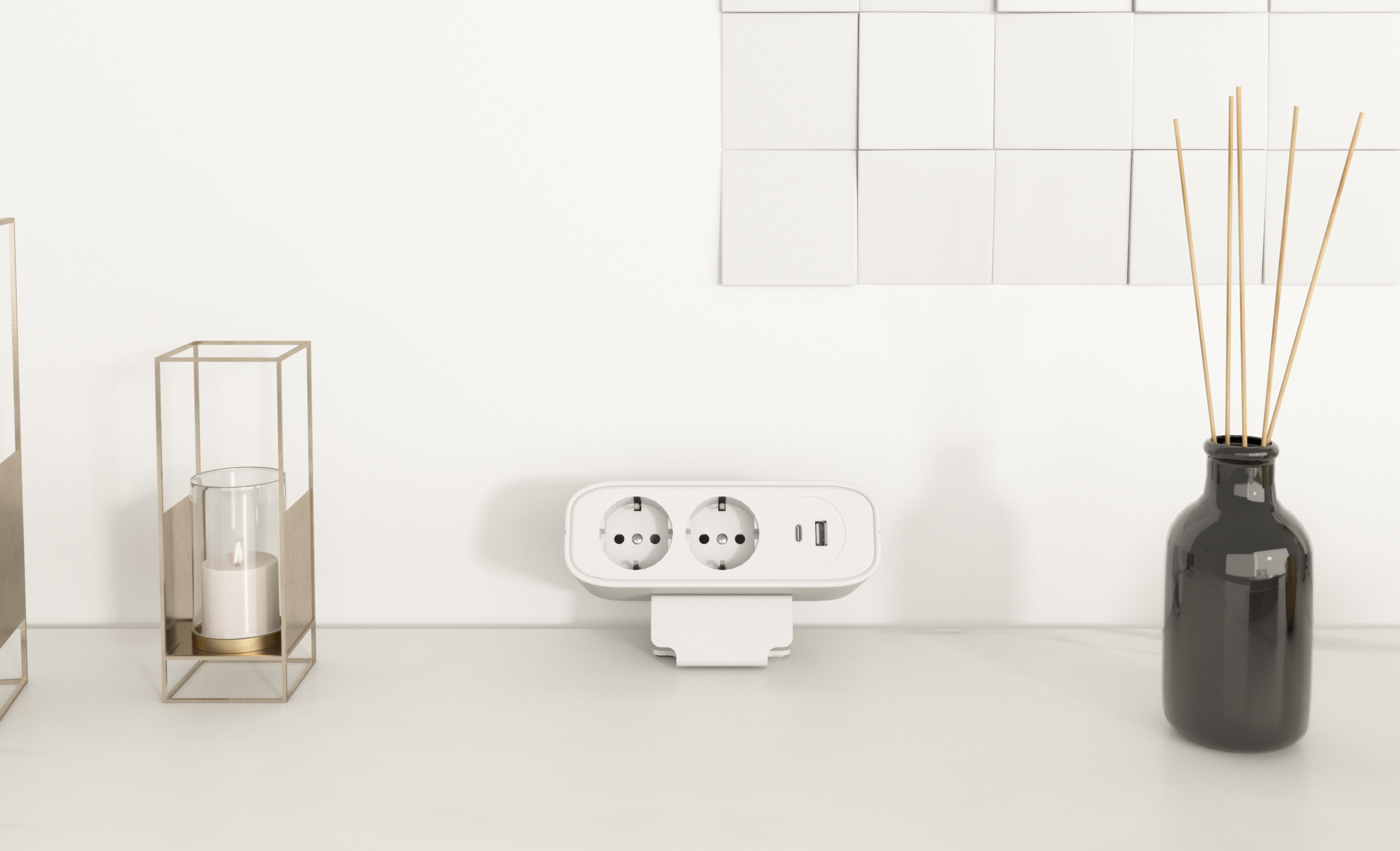 clamp-mounted desk power module with USB-C