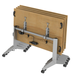 Traini Flip-Top Desk | Adjustable Desk Top, Flip-Top Design, Lockable Casters, Versatile Accessories for Office & Education Spaces