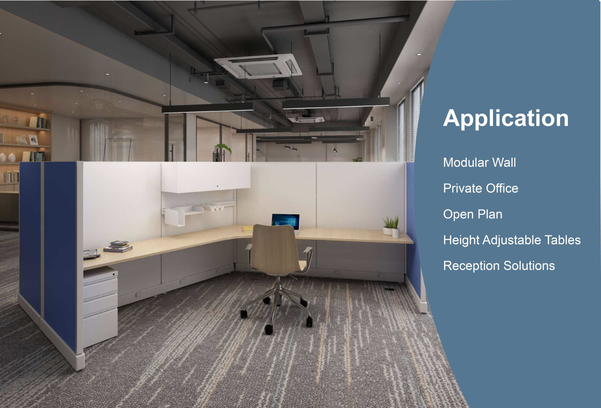 A02 Panel Workstation — Modular Office Cubicle System