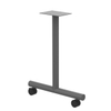 Modern Steel Round Tube Leg Metal T Style Table Leg with Caster Or Glider