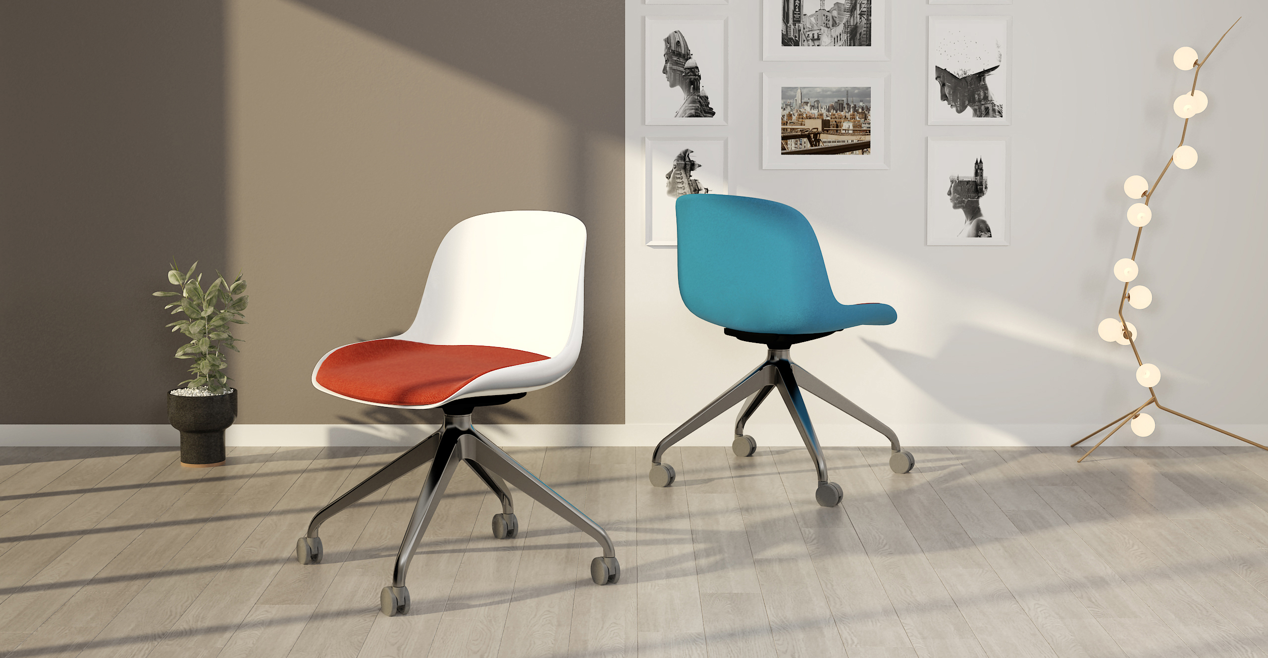 PP plastic swivel seating
