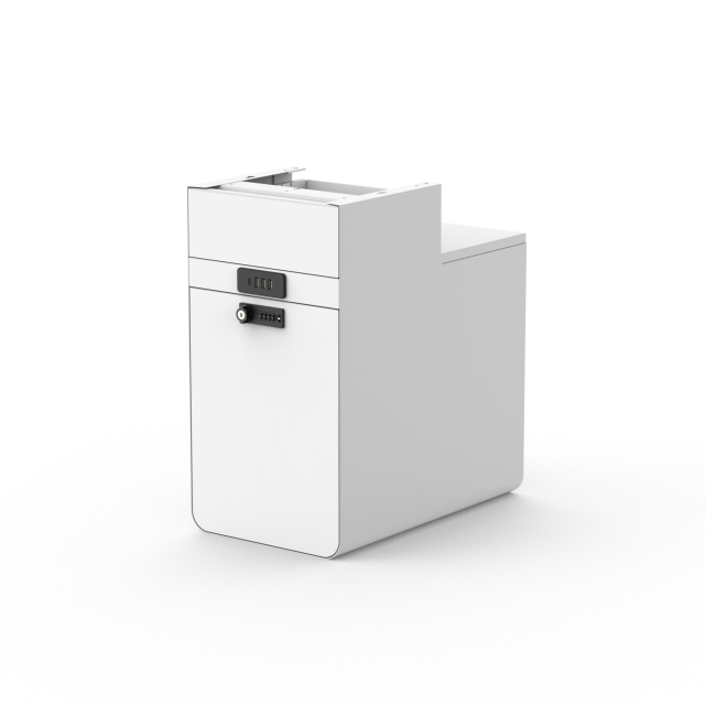 Under-Desk Hanging Filing Cabinet | USB Charging & Mechanical Lock Storage Solution