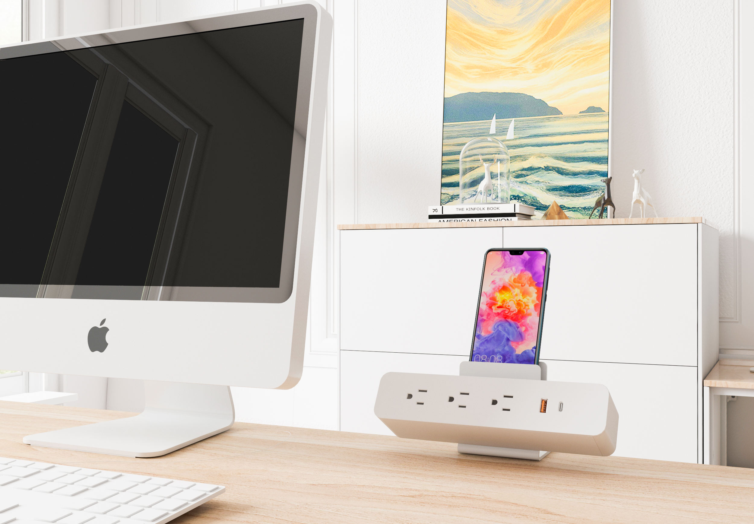 Side-Clamp Desk Power Module with Device Holder