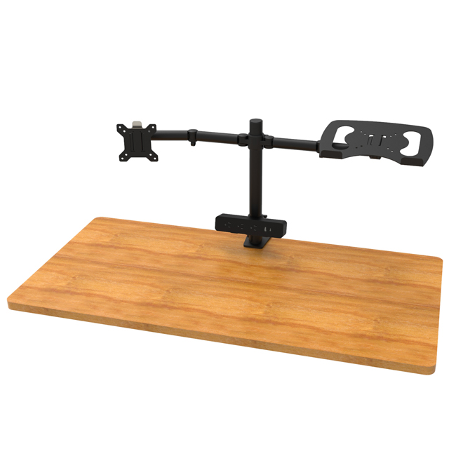 Dual LCD Monitor Arm with Laptop Holder