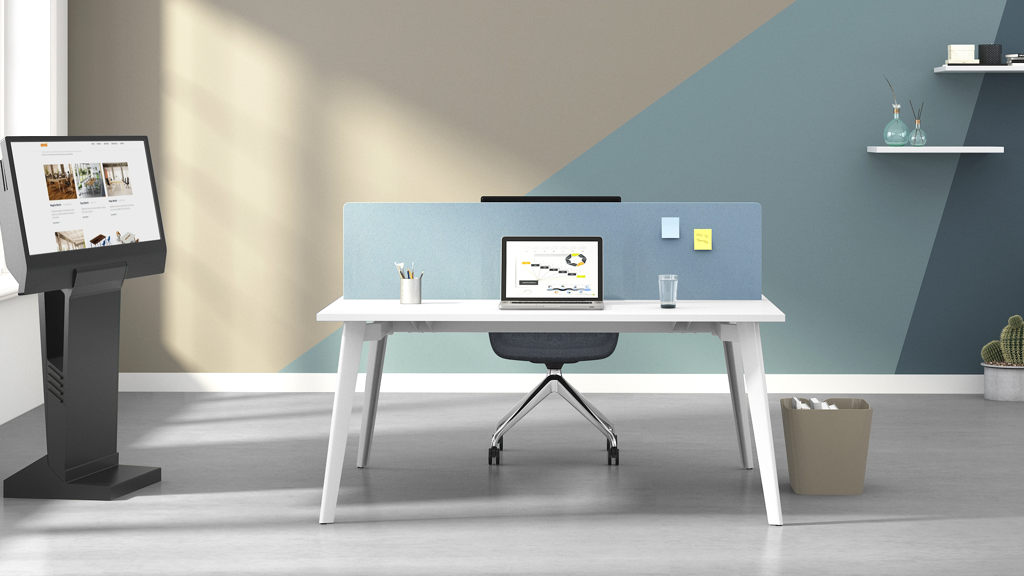 dual‑seat bench desk