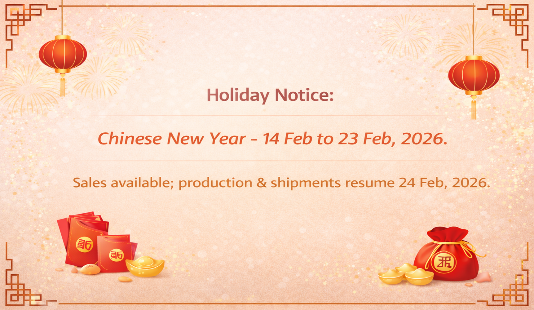 Chinese New Year 2026 Holiday Notice | Omnipart