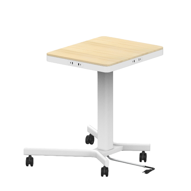 Movable Charging Desk With USB Ports Aside The Desktop