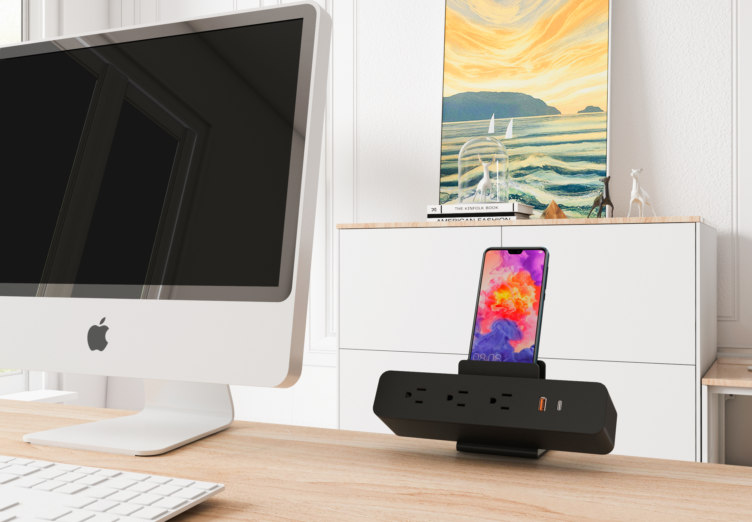 Side-Clamp Desk Power Module with Device Holder