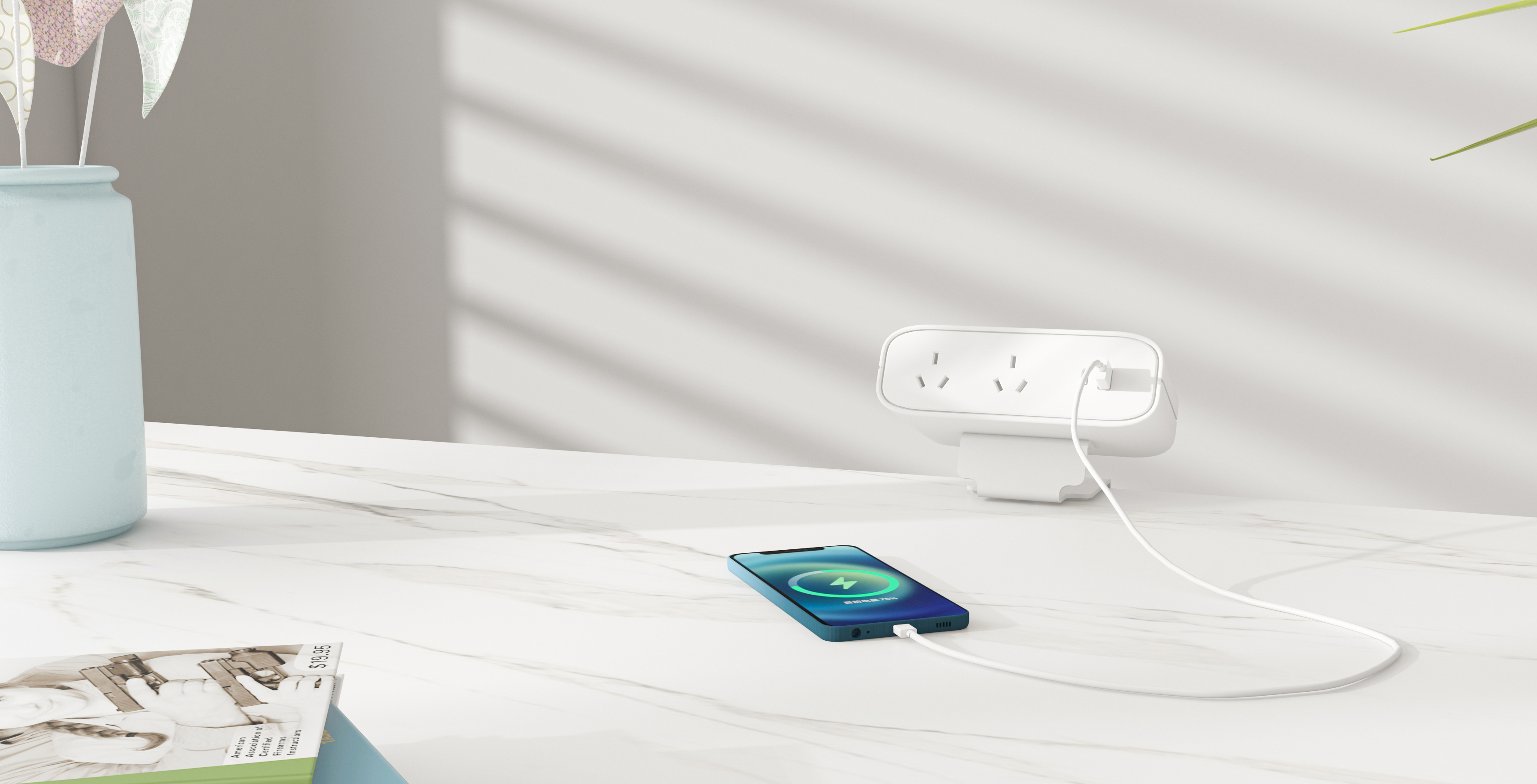 clamp-mounted desk power module with USB-C