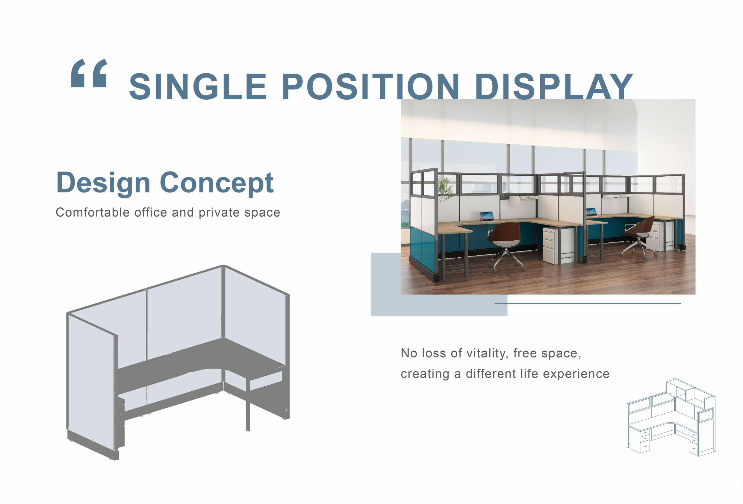 A02 Panel Workstation — Modular Office Cubicle System