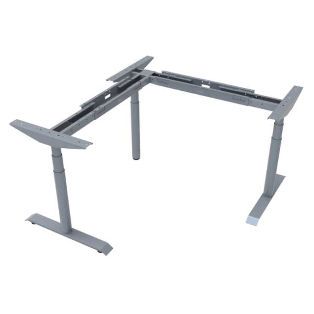 L-Shaped 90° Angle Three Leg Sit Stand Desk Frame Height Adjustable Office Table