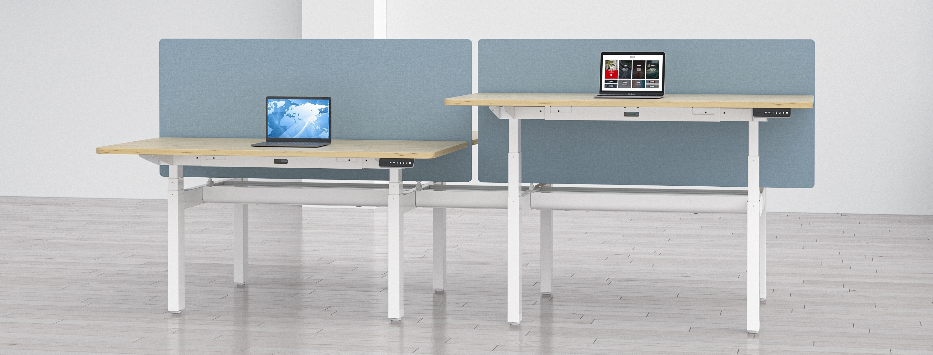HA-4P-OMEO 4-person sit-stand desk frame
