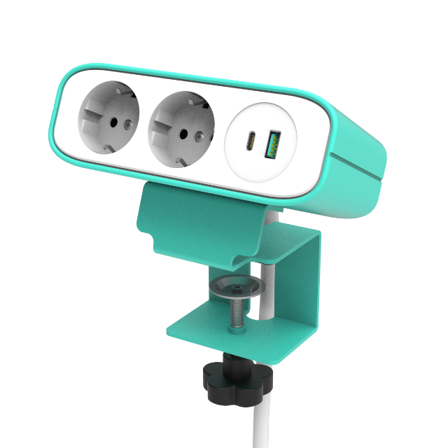 Max Power 65w CE Certification with Tamper-Resistant Protection Desk Clamp European Power Socket 