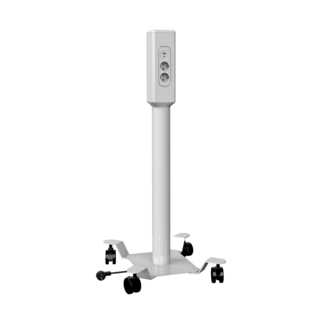 High Quality Stable And Security Freestanding Power Strip with Casters 