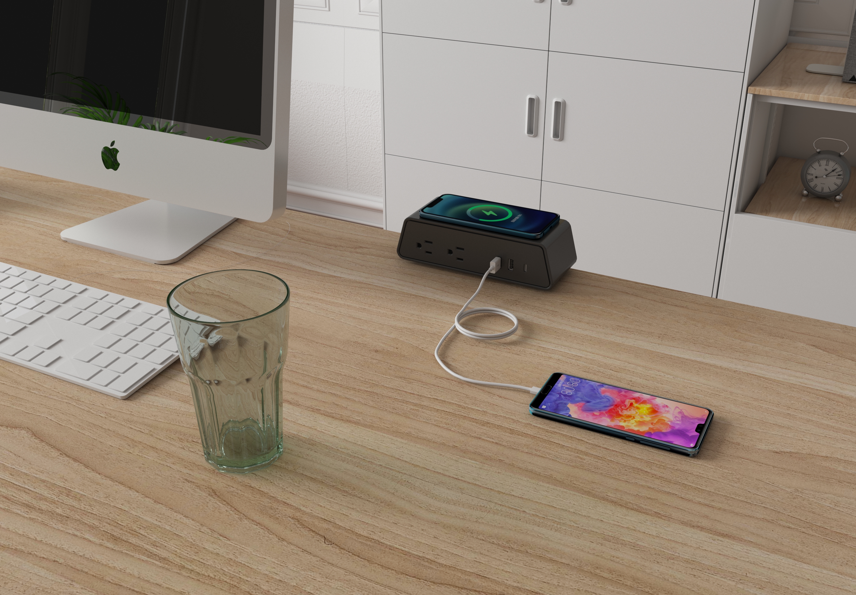 US desk power module 125V 15A 60Hz 1875W with 1 USB-A and 2 USB-C ports