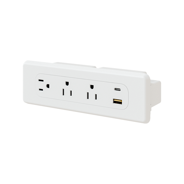 Oval Series OME003.3A1U1C.3 — In-Wall Power Module | 3 AC + USB-C Charging