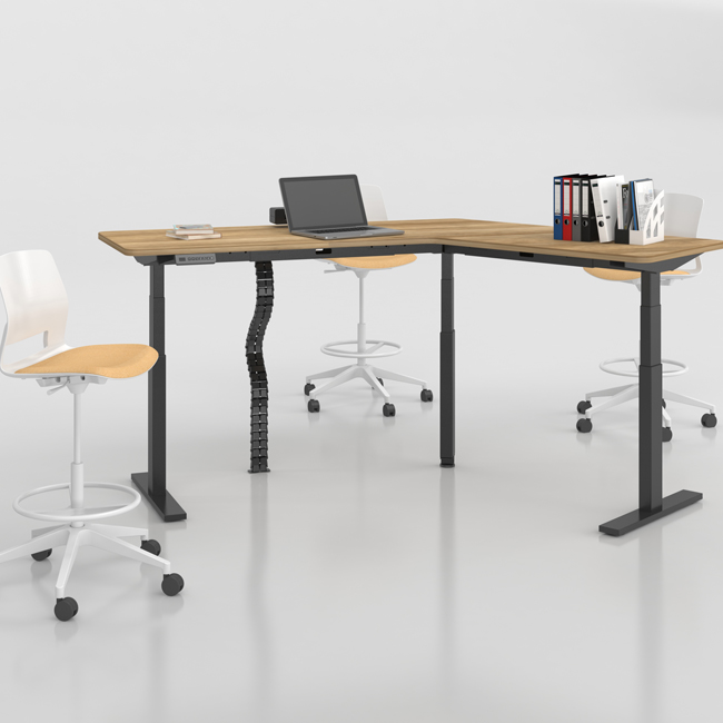 L-Shaped 120° Angle Sit Stand Desk Table Frame