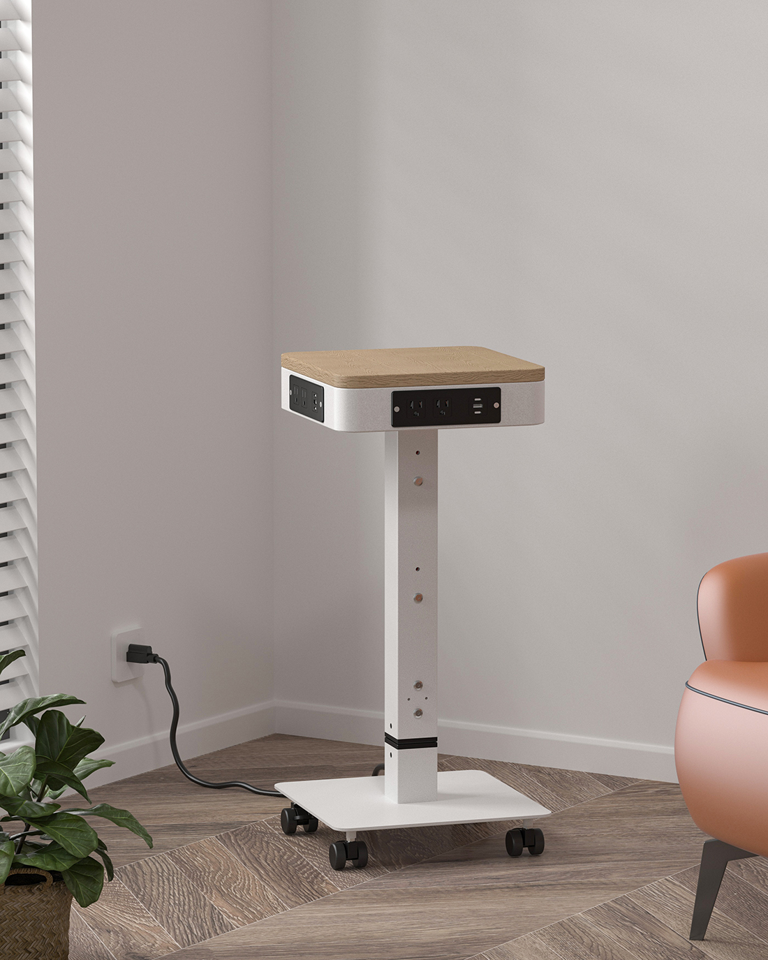 PS66 Compact Mobile Power Tower with Height Adjustable Design