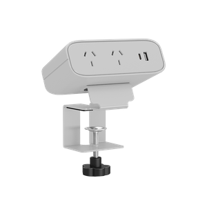 Triones Series OME015 — Clamp-Mounted Modular Desk Power Module (2× AS/NZS + USB-A + USB-C PD up to 100W)