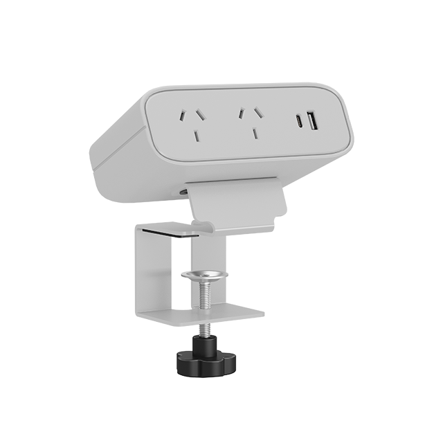 Triones Series OME015 — Clamp-Mounted Modular Desk Power Module (2× AS/NZS + USB-A + USB-C PD up to 100W)
