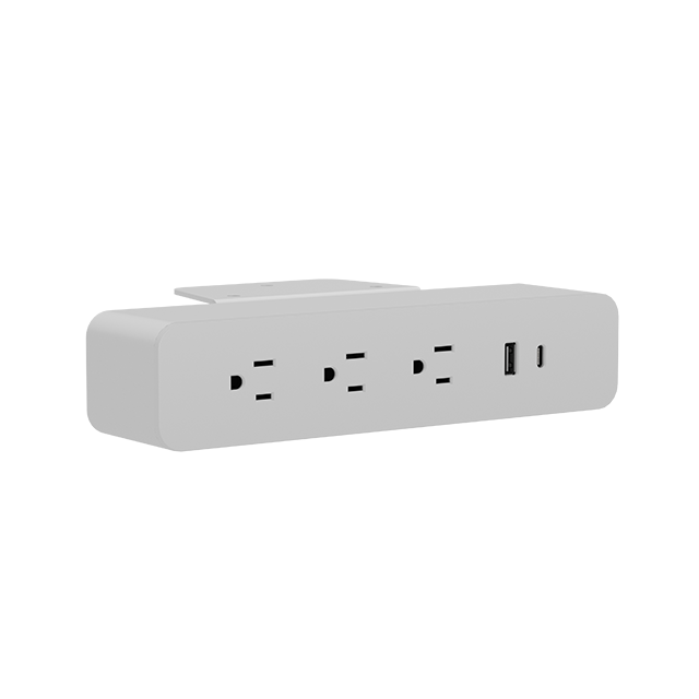 Oval Series OME005.3A1U1C.3 — Under-Desk Power Module | 3 AC + USB-C + USB-A