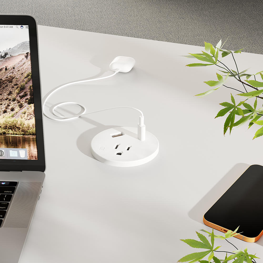 Mini iPanda OME039.US-1A1U1C — Embedded Desk Power Module with NEMA 5-15R + USB-C PD 65W