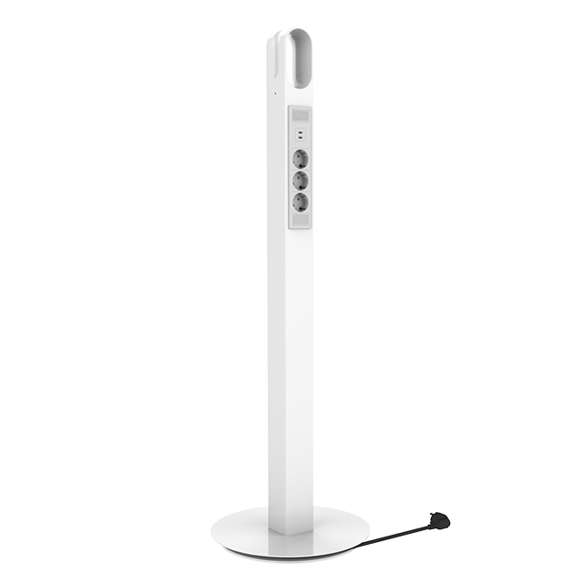 PS19.EU Floor Standing Power Pedestal with 3 Schuko Outlets, 1 USB-A and 1 USB-C 65W