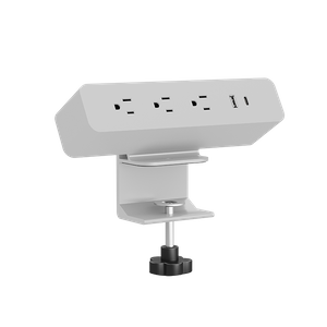 Oval Series OME005.3A1U1C.1 — Clamp-On Desk Power Module | 3 AC + USB-A + USB-C