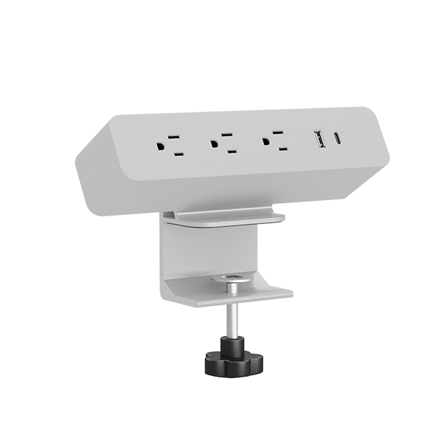 Oval Series OME005.3A1U1C.1 — Clamp-On Desk Power Module | 3 AC + USB-A + USB-C